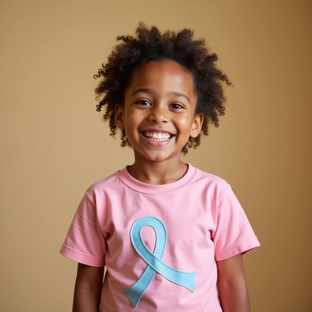 Child Smiling in a Kids Cancer Tshirt