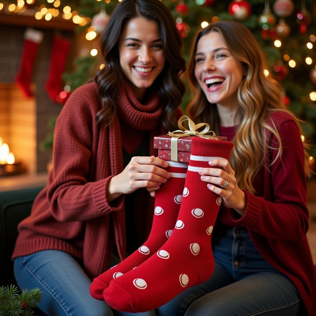 Giving Christmas Baseball Socks as Gifts