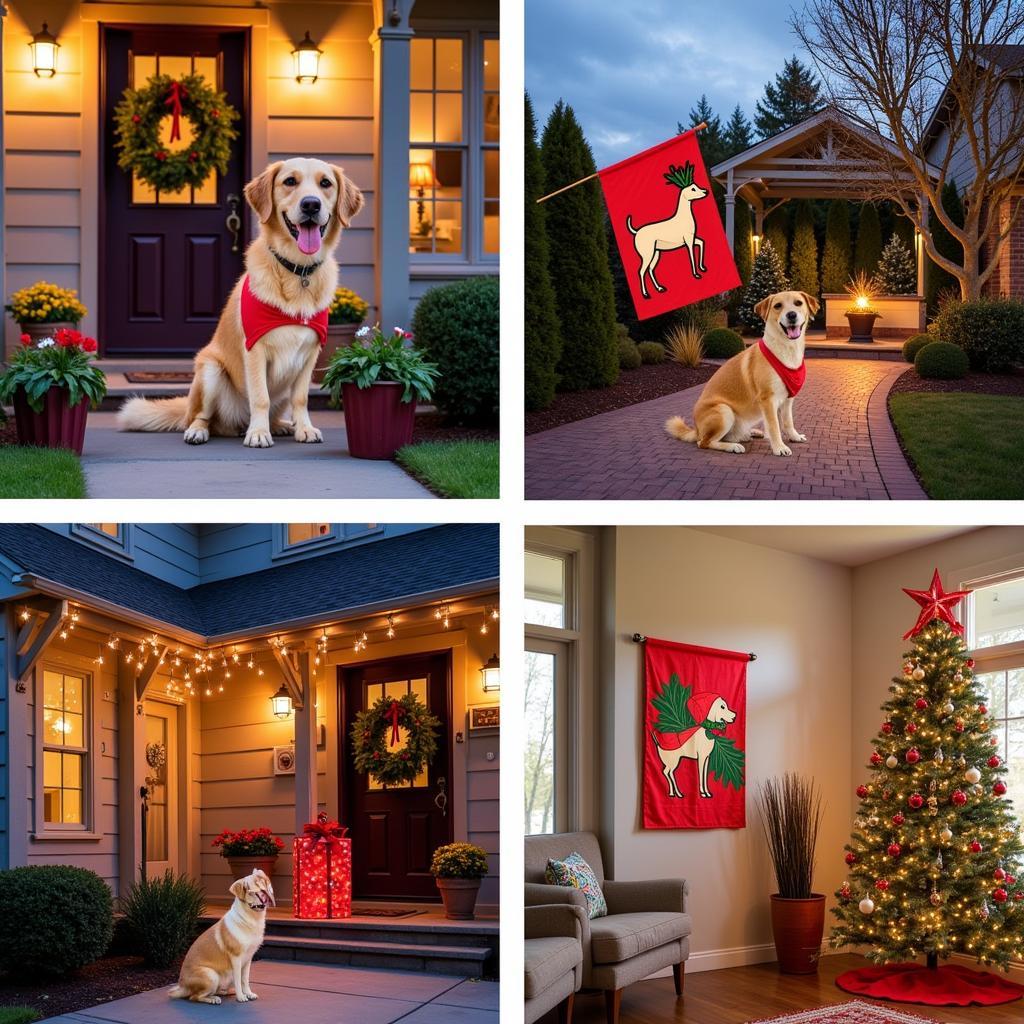 Christmas dog flag display ideas