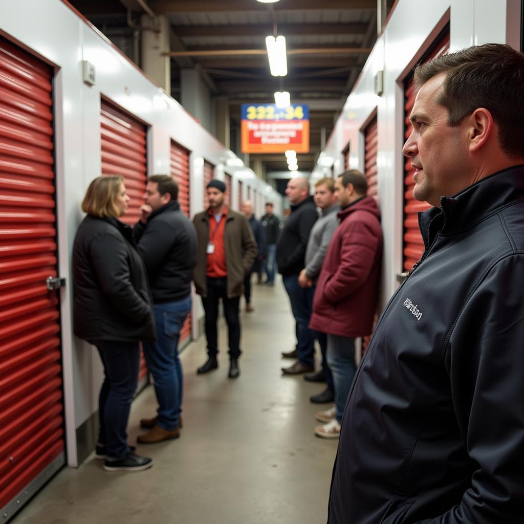 Bidding at a storage unit auction in Cincinnati