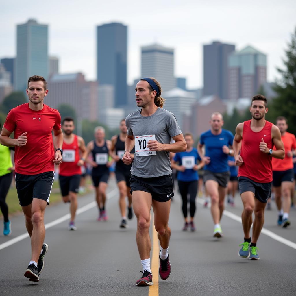 Runners Preparing for the Cinco de Mayo Run Portland