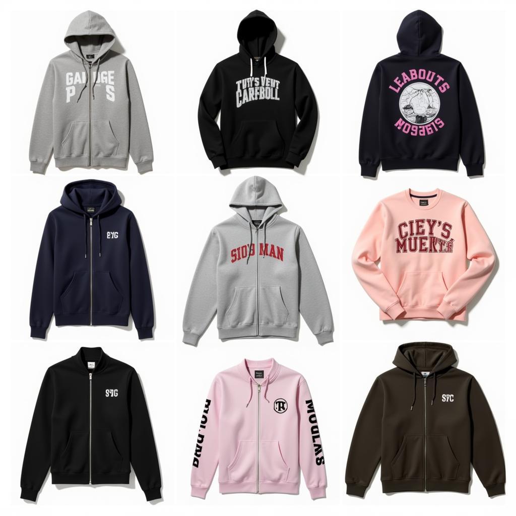 Different styles of city sweat hoodies