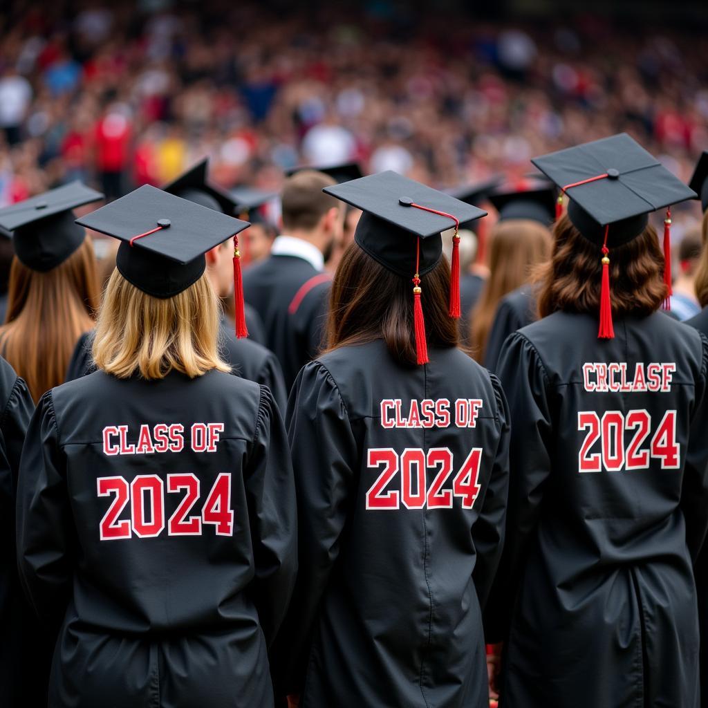 Graduates Wearing Class of 2024 Sweatshirts