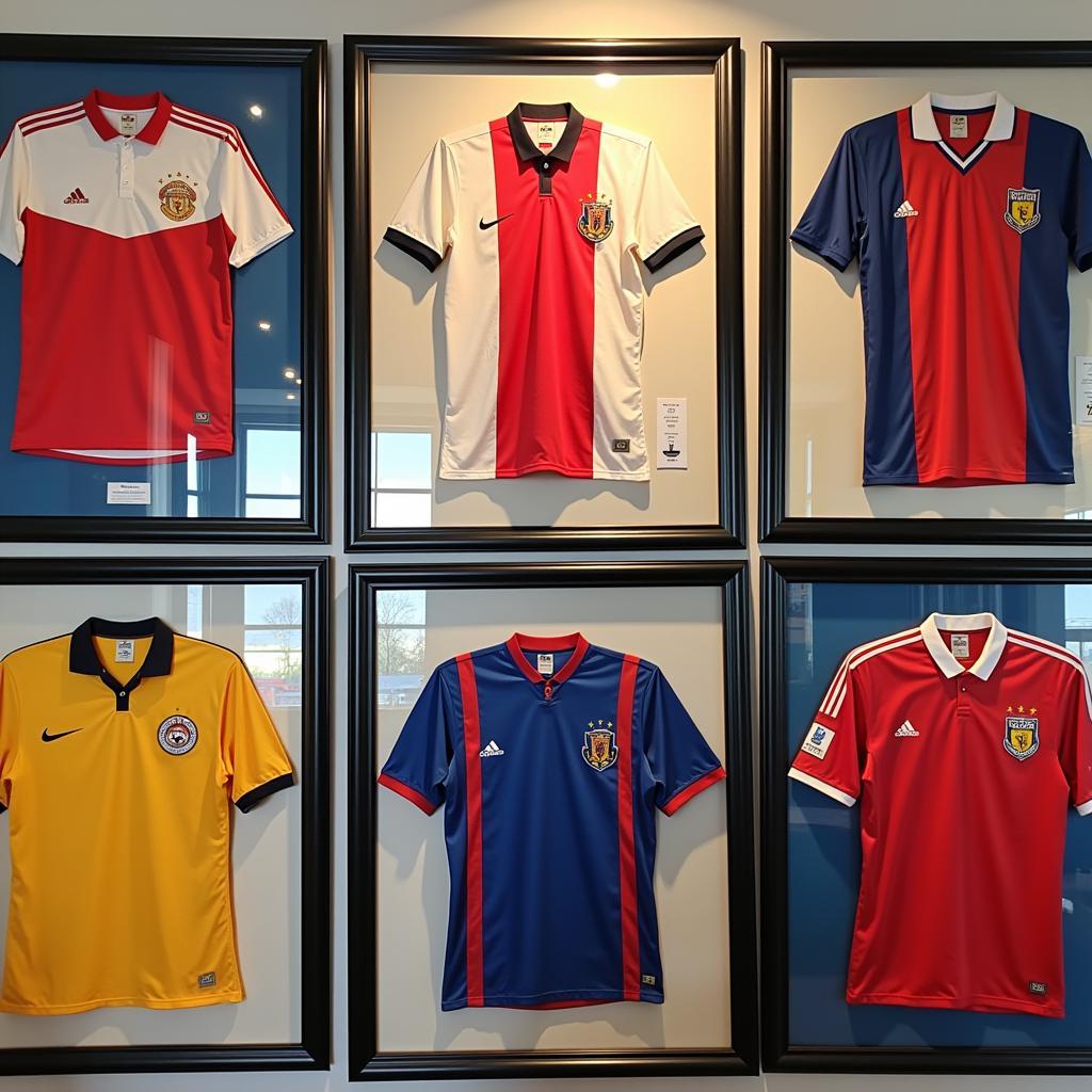 Classic Football Shirts on Display