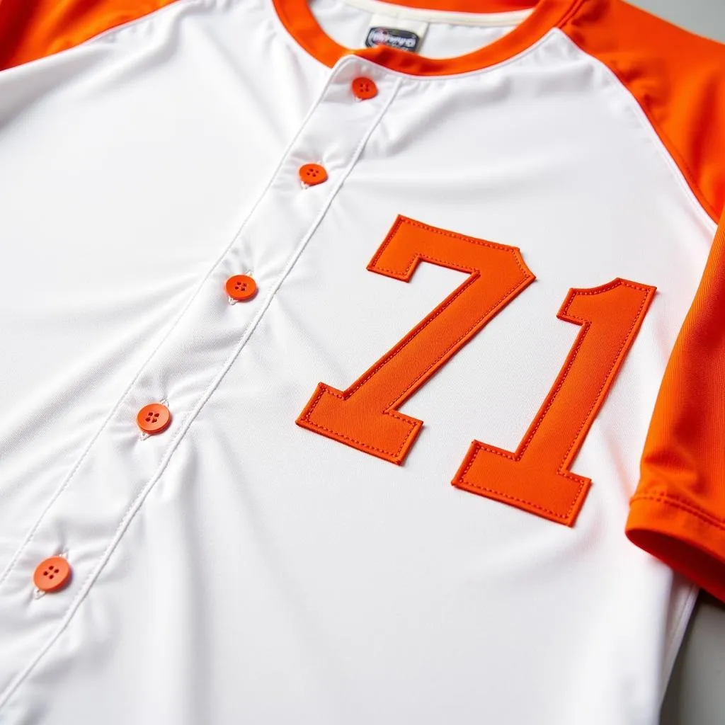 Classic White and Orange Baseball Jersey