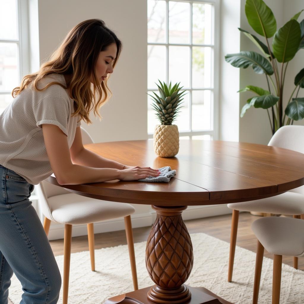 Tips for cleaning and maintaining your pineapple base dining table