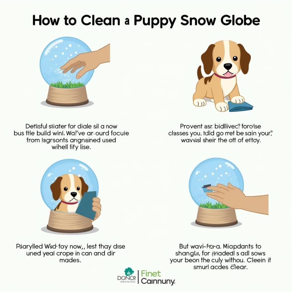 Cleaning a puppy snow globe with distilled water