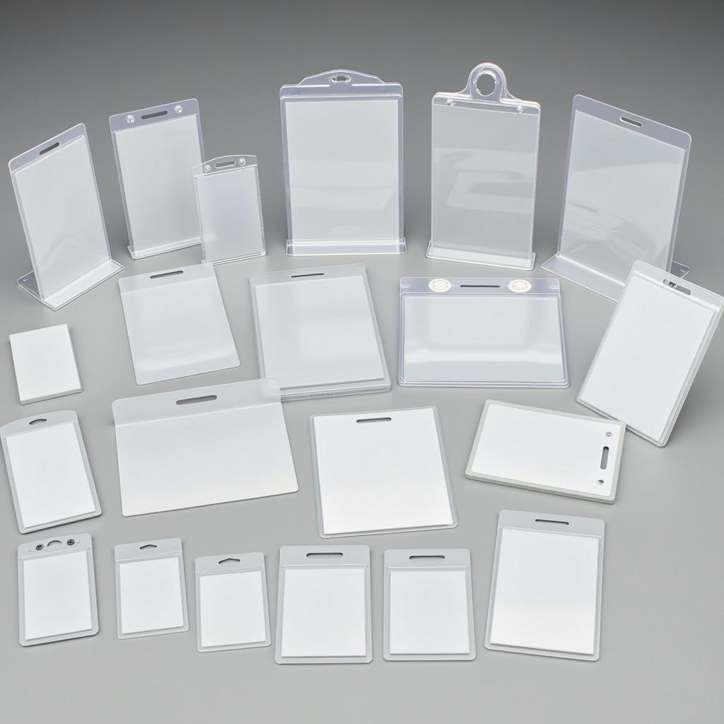 Variety of Clear Plastic ID Badge Holders