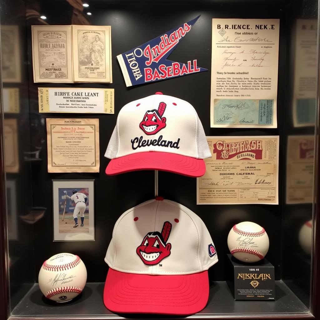 Display of Cleveland Baseball Memorabilia