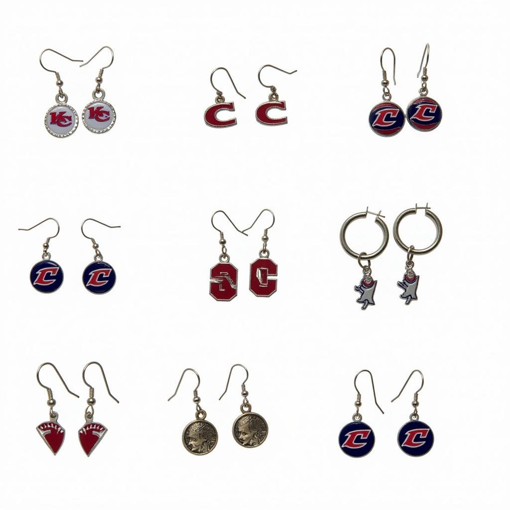 Various styles of Cleveland Guardians earrings