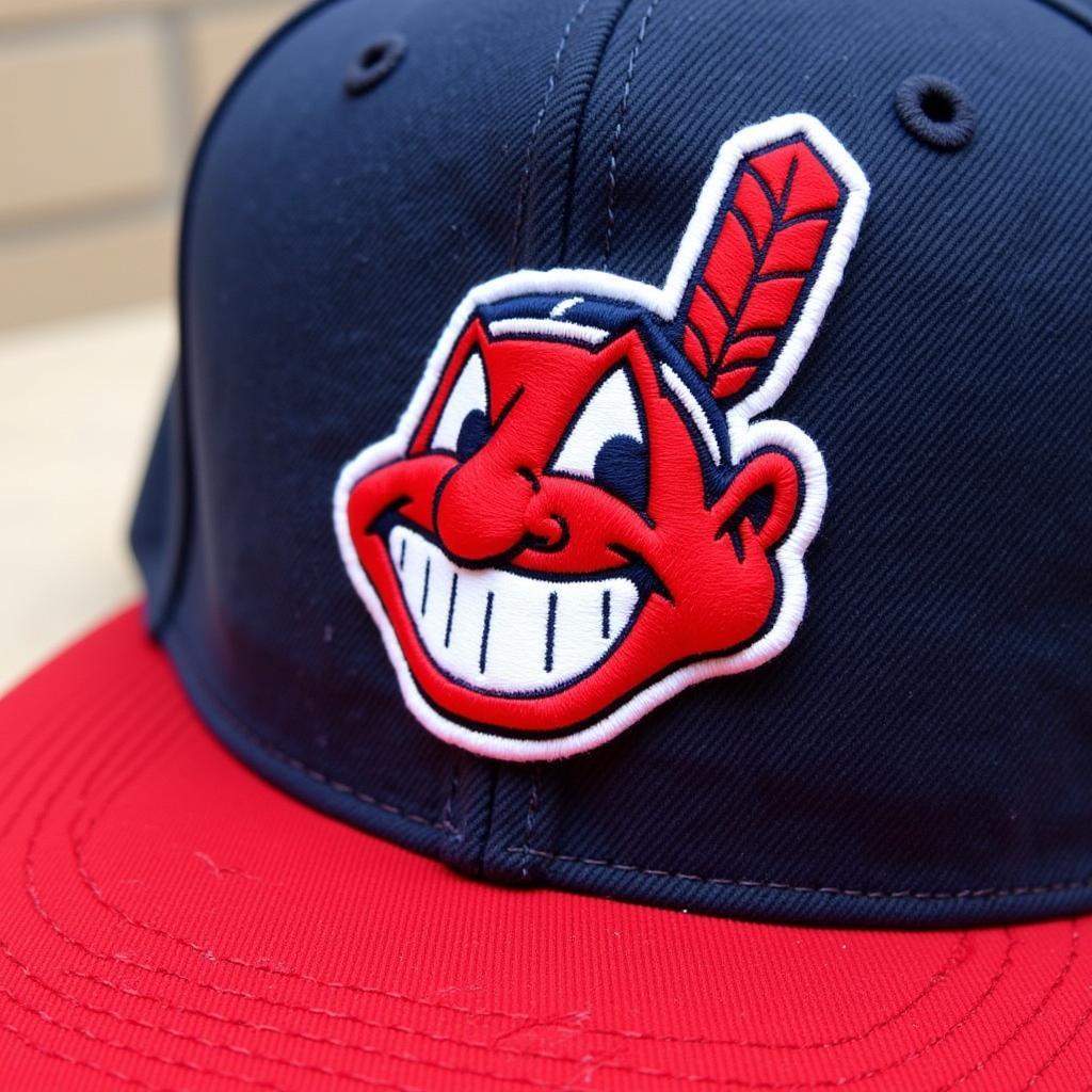 Cleveland Indians hat with Chief Wahoo logo