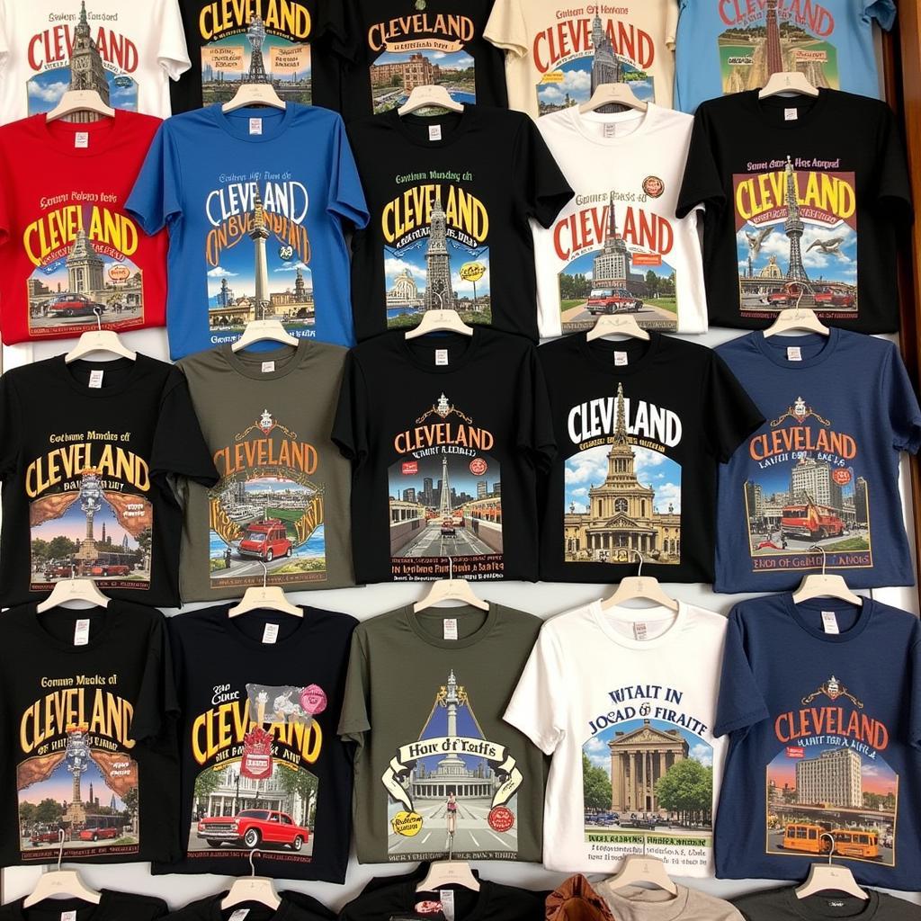 Cleveland Skyline T Shirts on Display