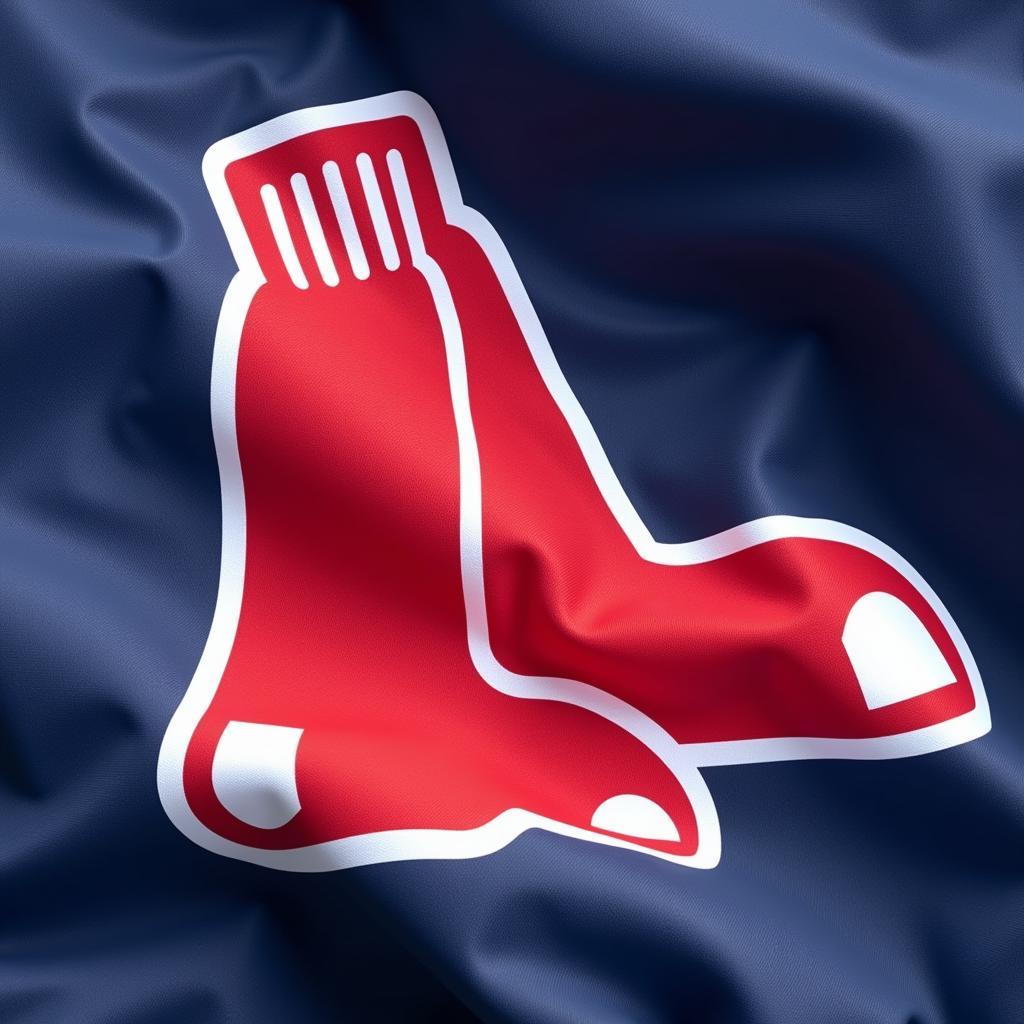 Close-up of a Boston Red Sox flag