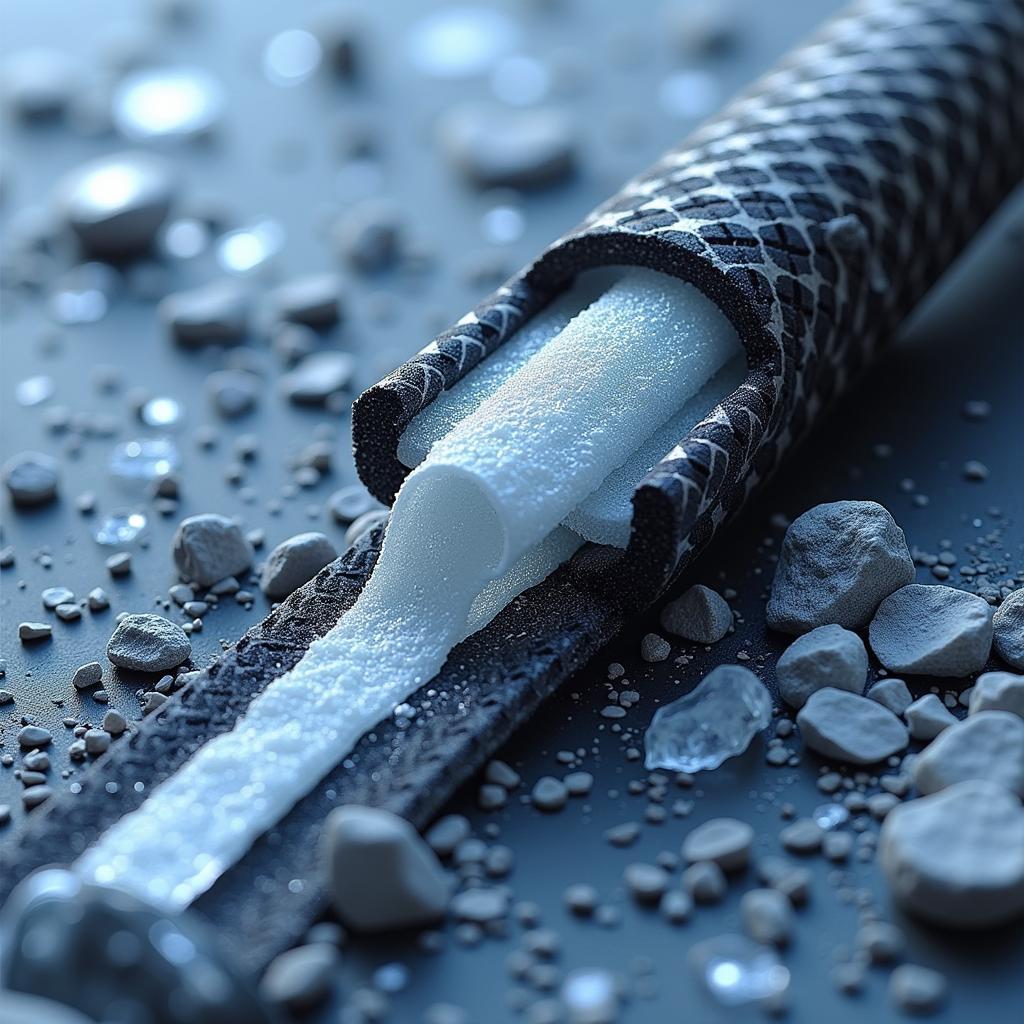 A detailed view highlighting the advanced materials and construction of an HT blue ice rod