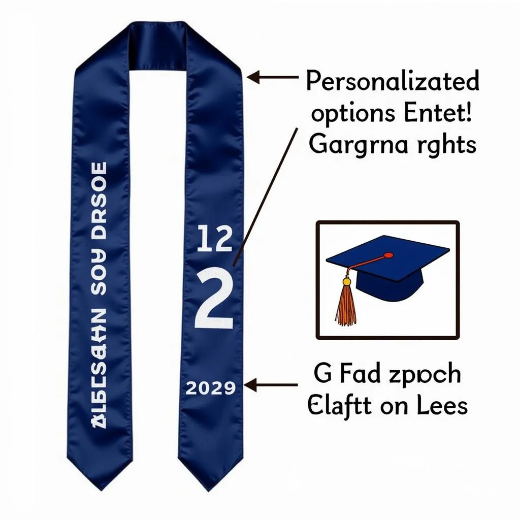 Close-up of Personalized Kindergarten Stole