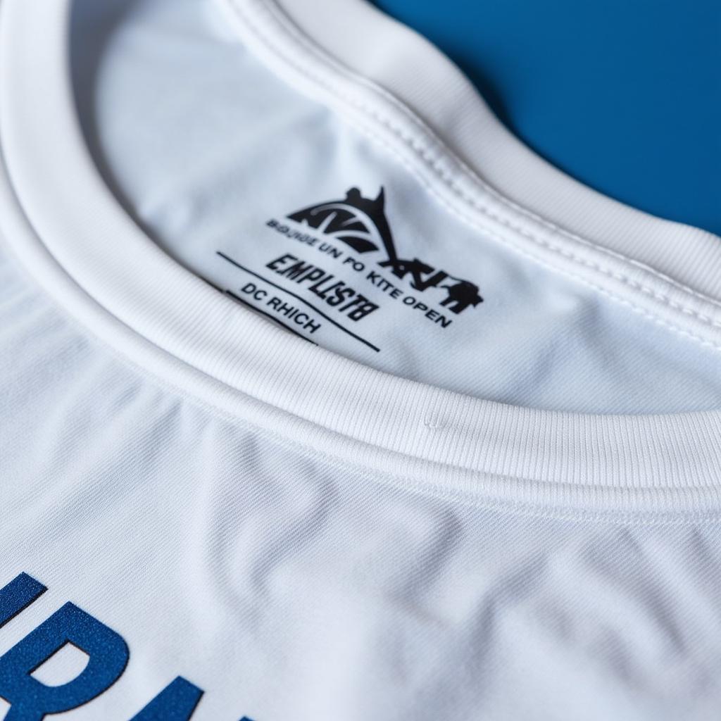 Detail shot showcasing the high-quality fabric and stitching of a White Marlin Open t-shirt