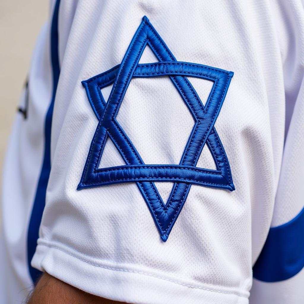 Close-up Star of David on Israel Jersey