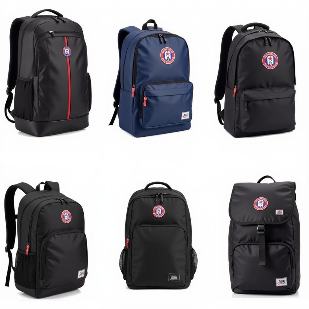 Various styles of Club America backpacks