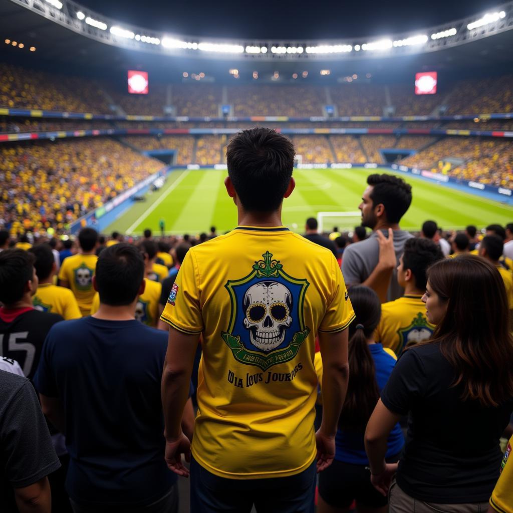 Club America Fans Showcasing their Dia De Los Muertos Jerseys