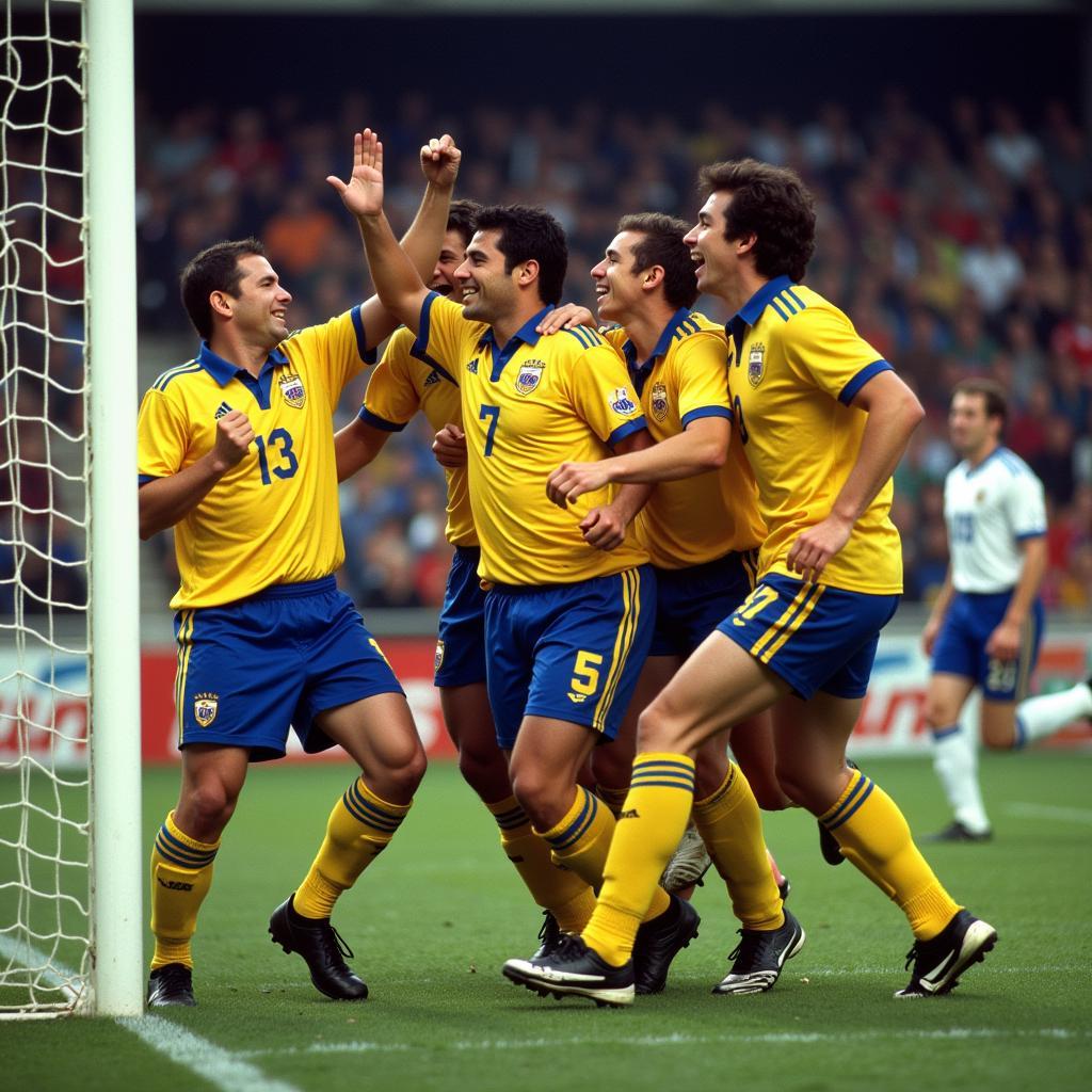 Club America Players Celebrating in 1998