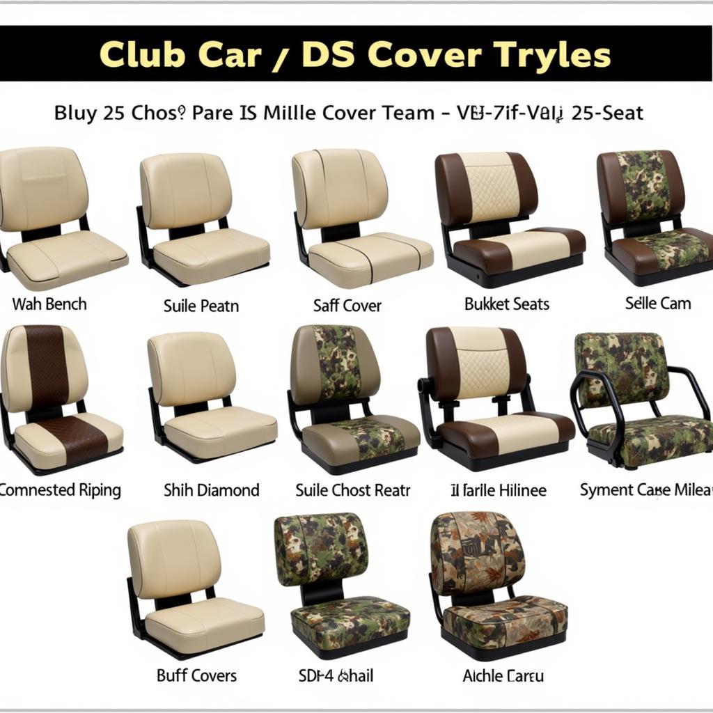 Club Car DS Golf Cart Seat Covers Styles