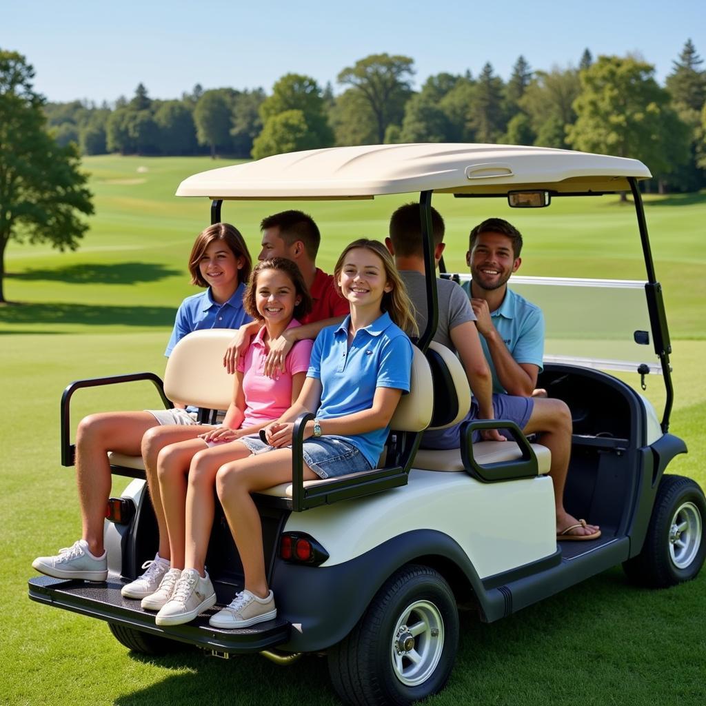 Family Enjoying Club Car Precedent Backseat