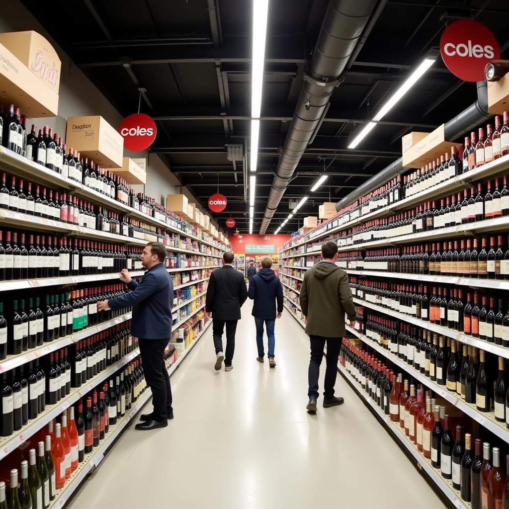 Coles Wine Aisle