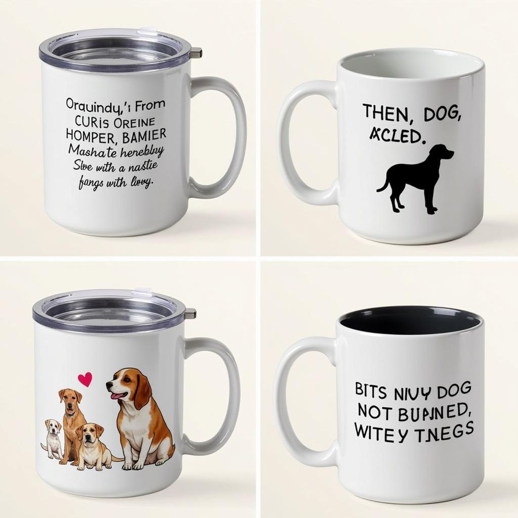 A collection of dog dad tumblers lined up on a shelf, showcasing a variety of designs and colors.