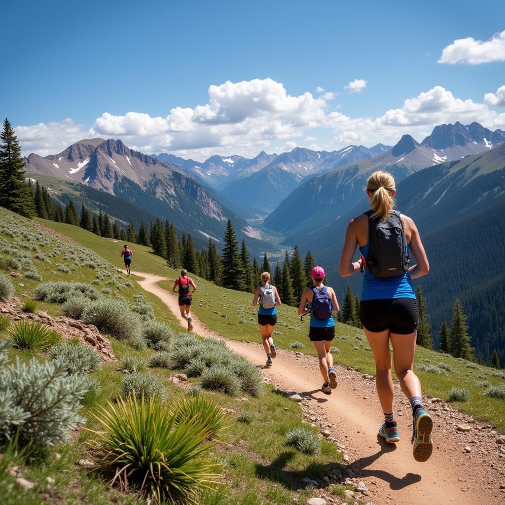 Athletes training in the Colorado Mountains