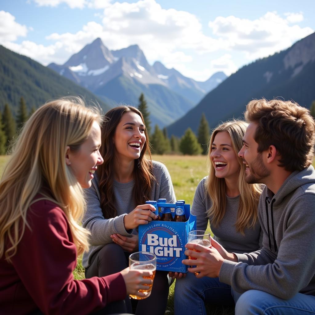 Enjoying Colorado Bud Light with a Mountain View