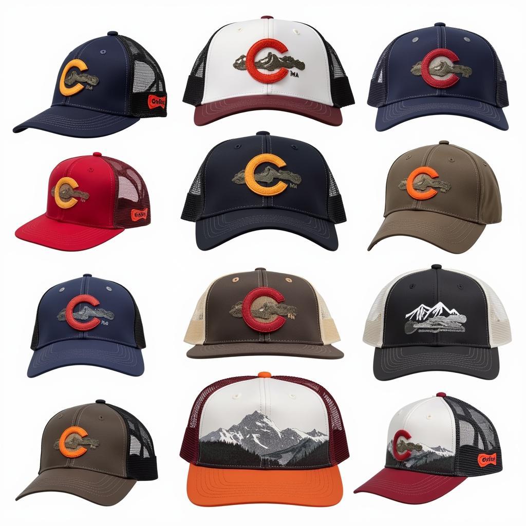 Different styles of Colorado dad hats