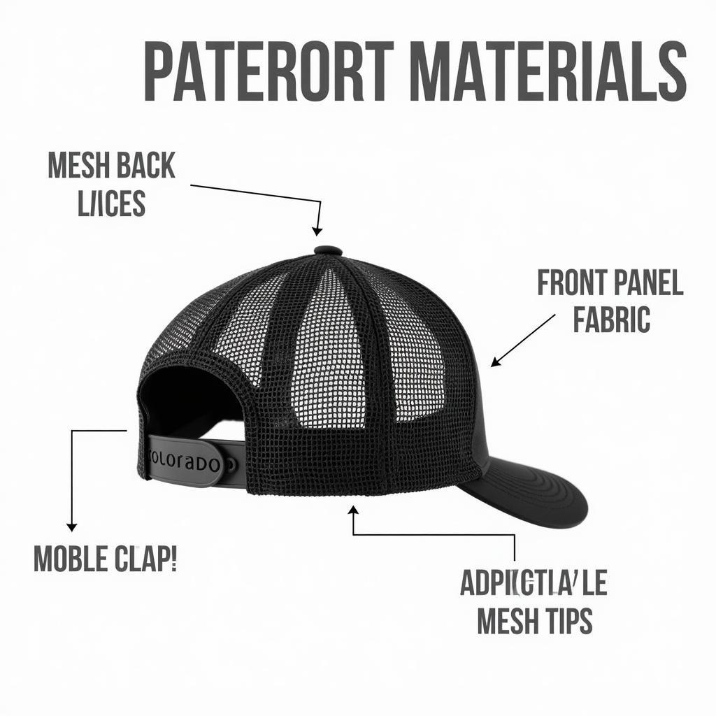 Close-up of Colorado mesh hat materials