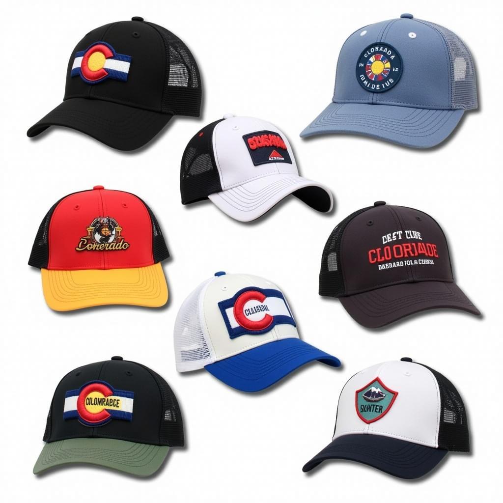 Different styles of Colorado mesh hats