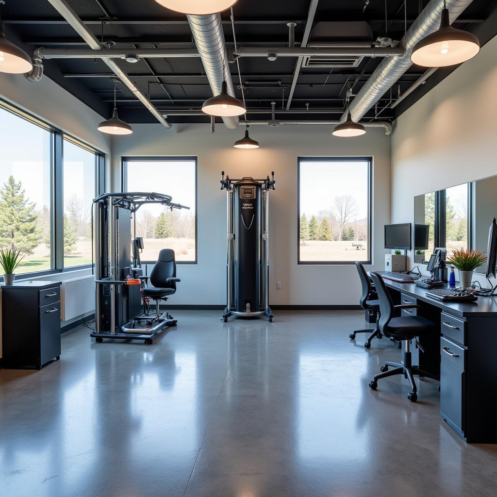 Sports science lab with high-tech equipment