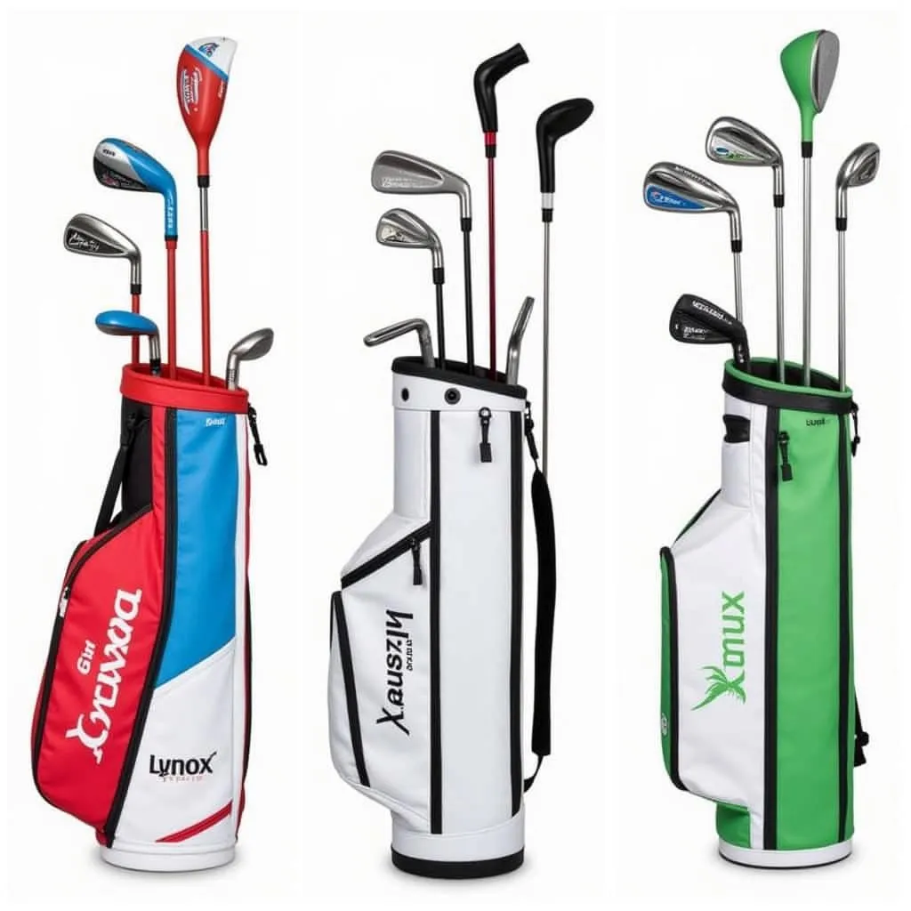 Different Lynx junior golf club sets for various skill levels