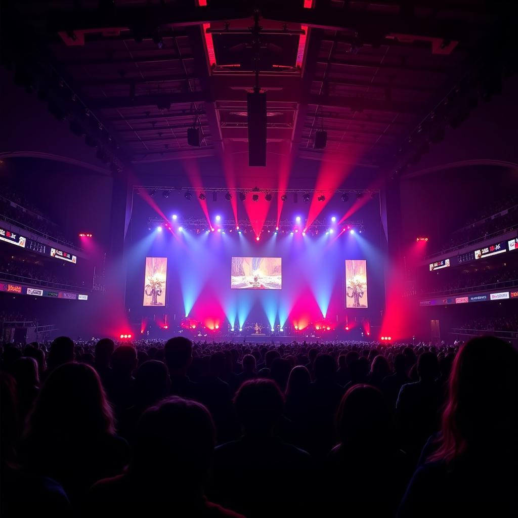 Concert Venue with Stage and Lighting