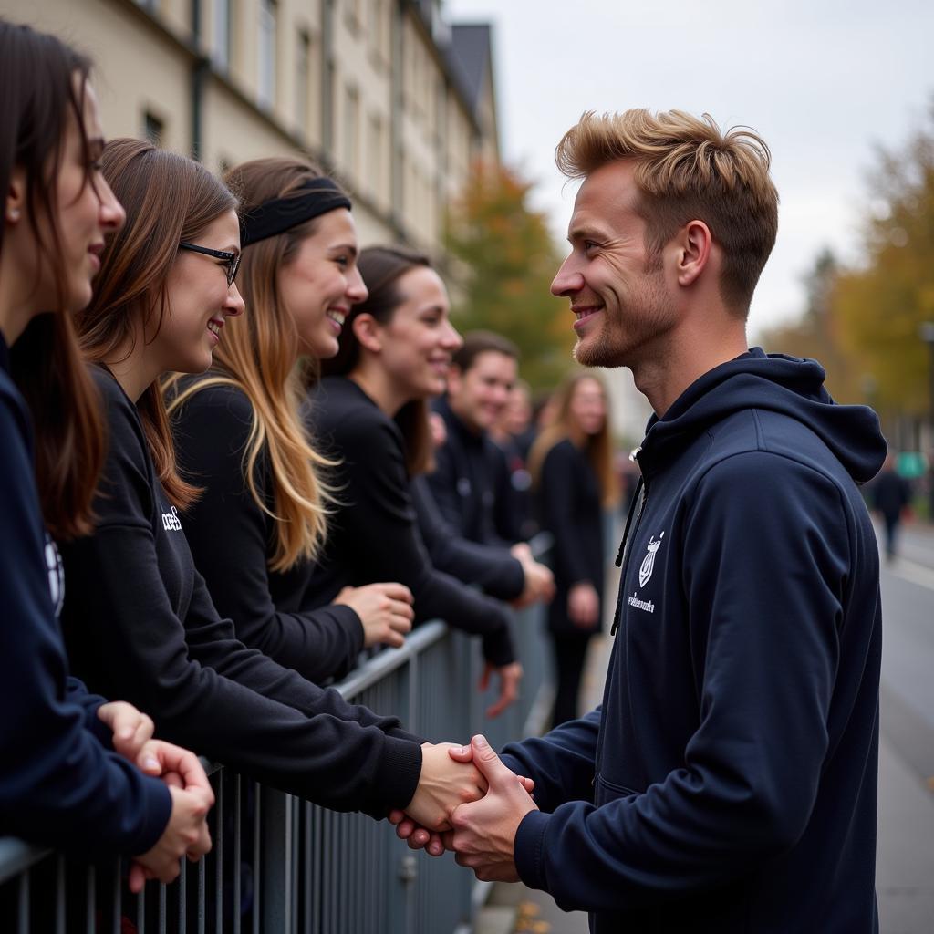 Frenkie de Jong interacting with fans