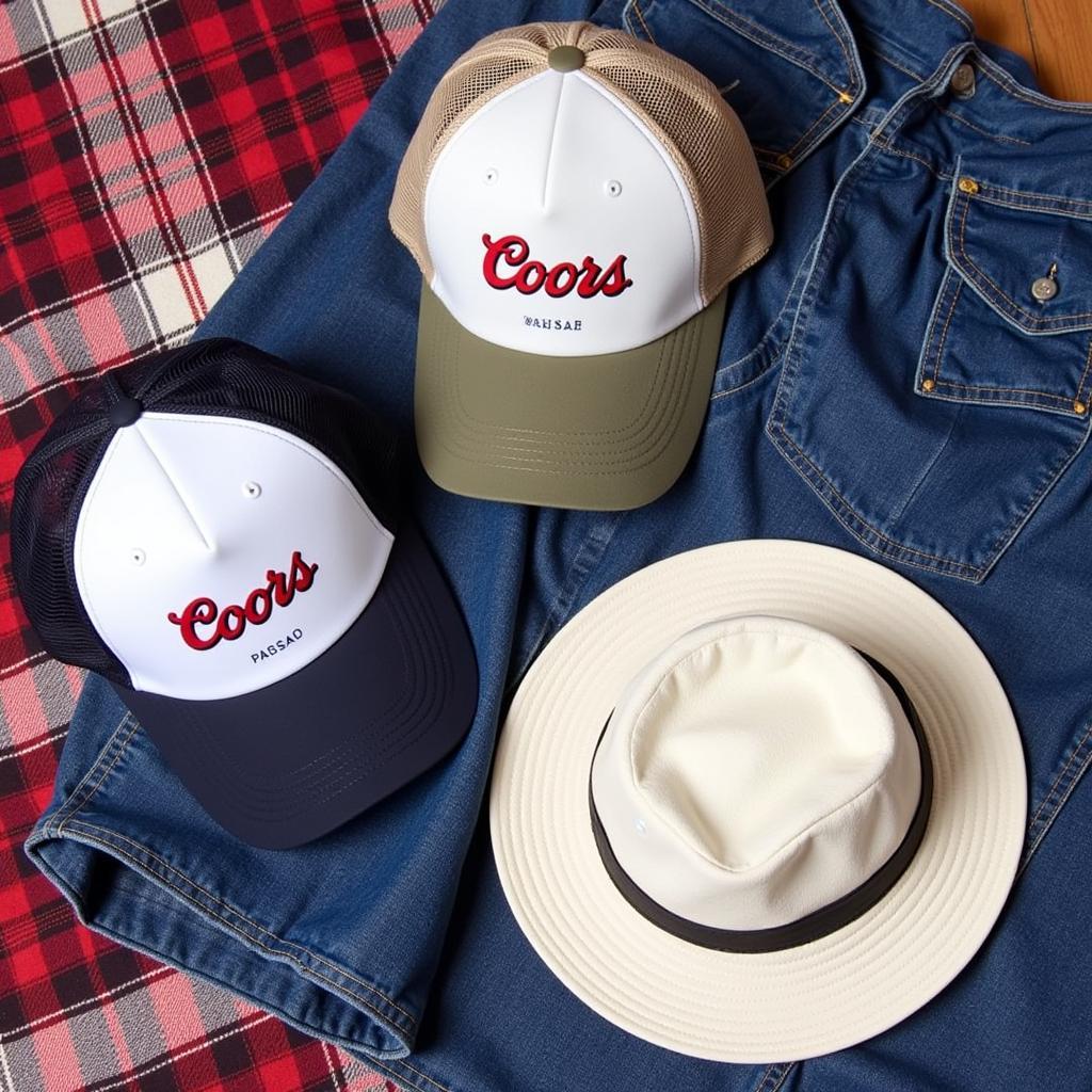 Different styles of Coors hats