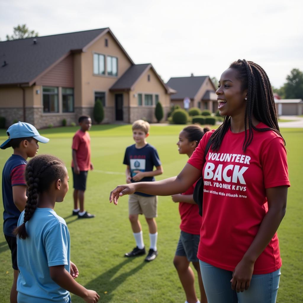 Cora Betts volunteering at her local football club