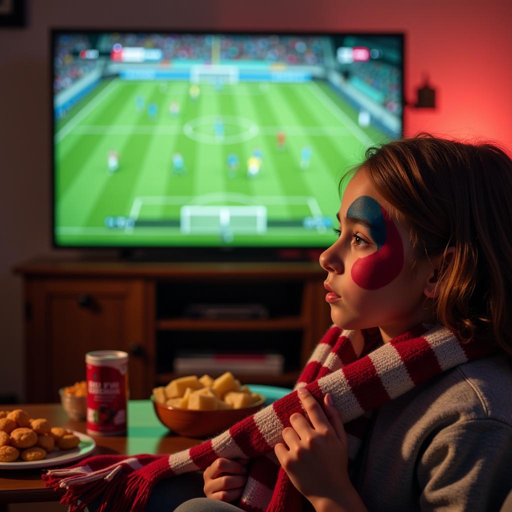 Cora Betts watching a football match