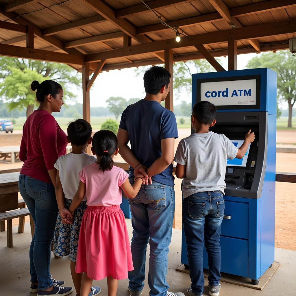 Cord ATM in a rural community setting