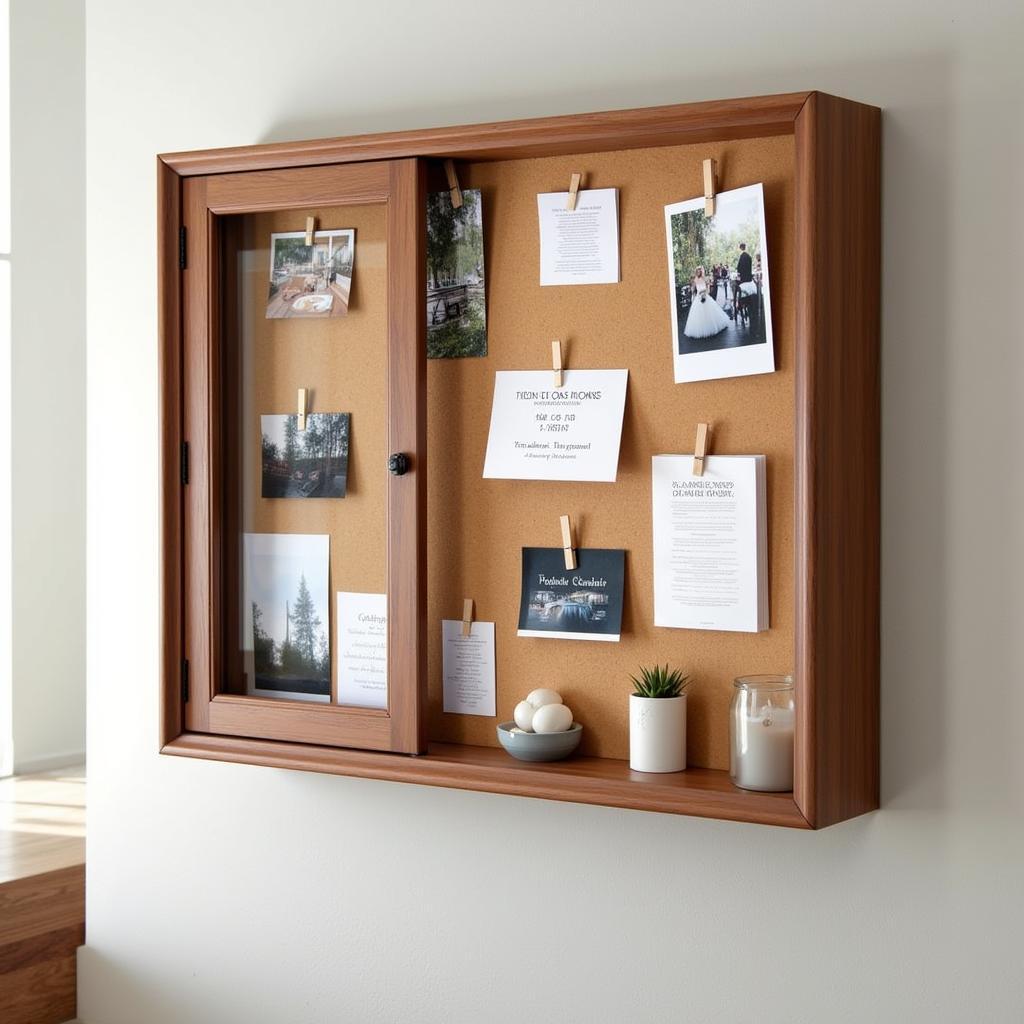 Stylish Cork Board Display Case for Home and Office