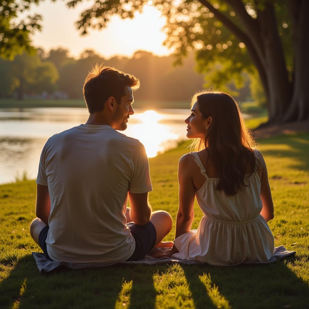 Couple enjoying a quiet moment together 