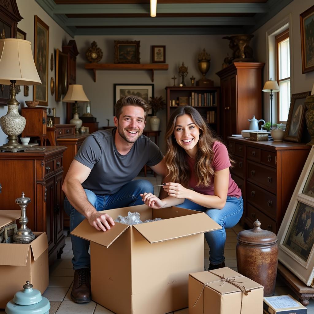 Couple Unpacking Items from Storage Locker