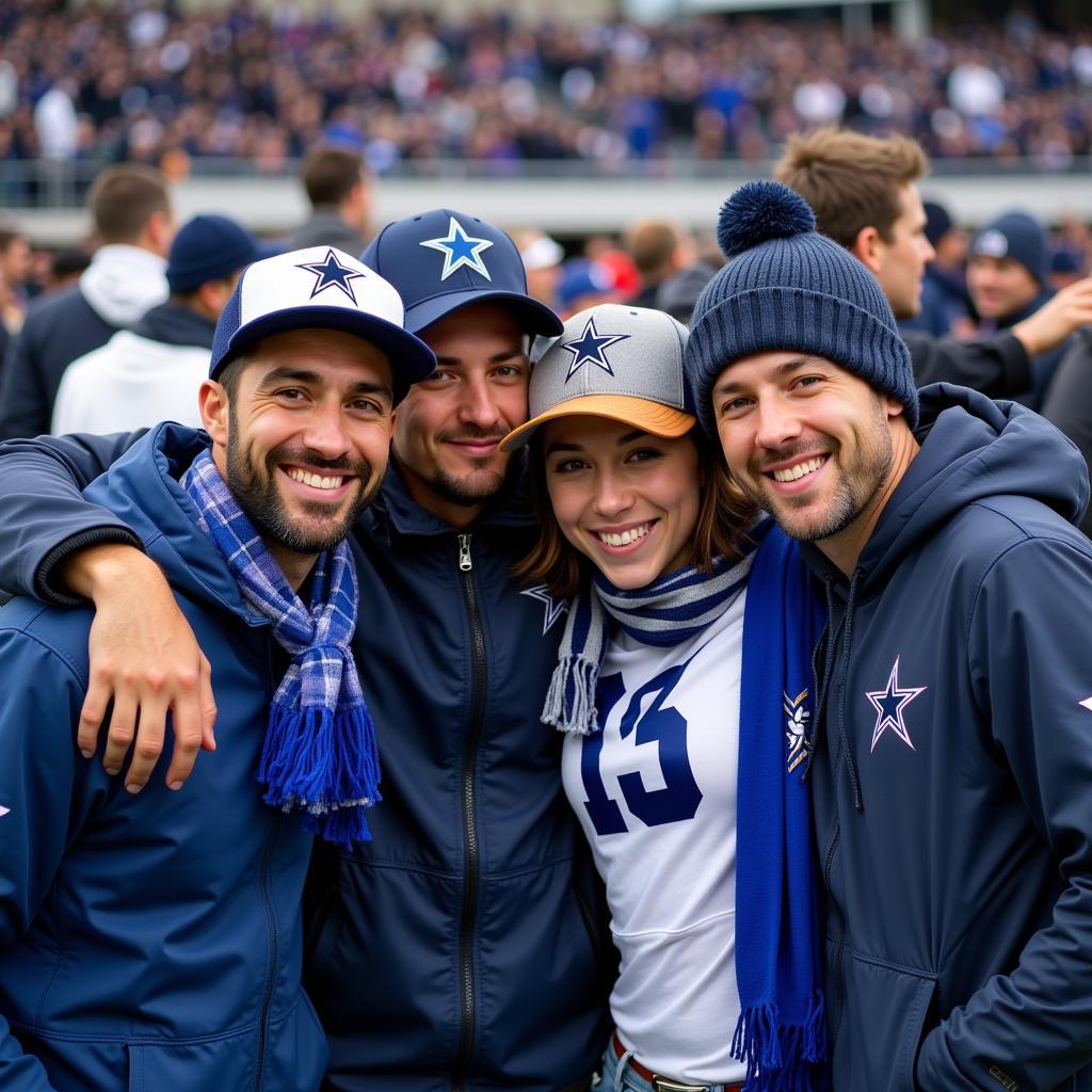  Cowboys fans celebrating a touchdown