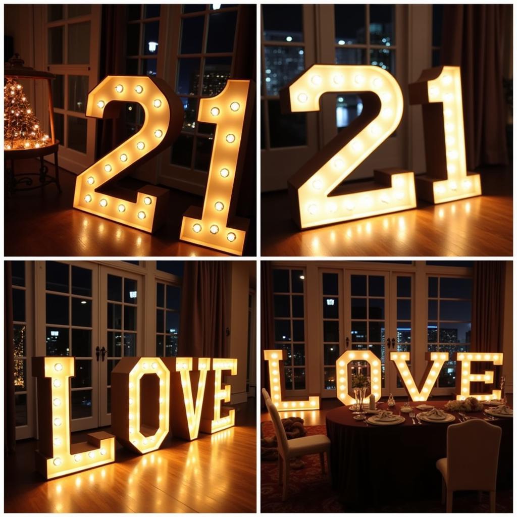 Creative Marquee Number Displays for Events, Weddings, and Parties