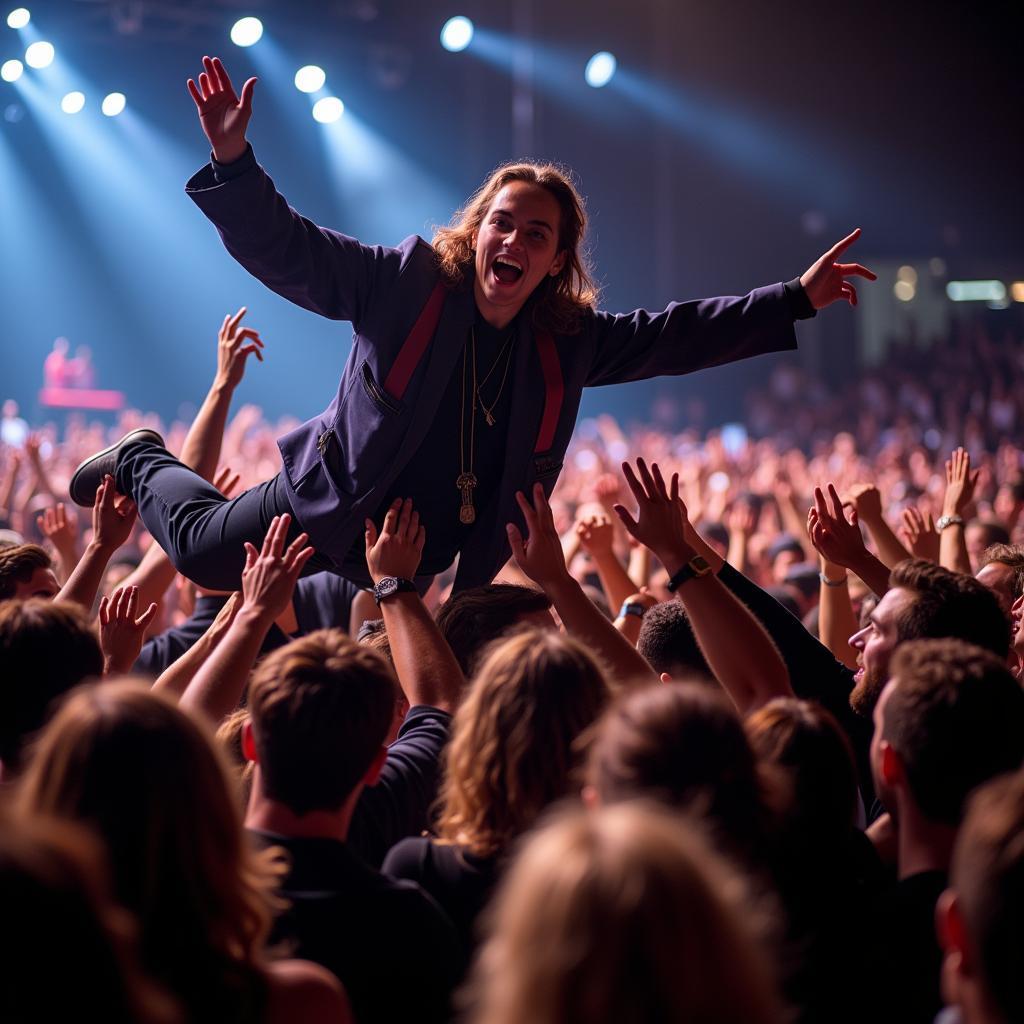 Crowd Surfing at a Concert