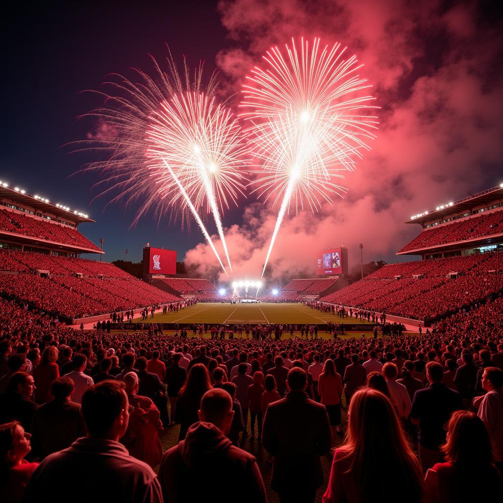 Large Crowd Gazing at Husker Do Fireworks