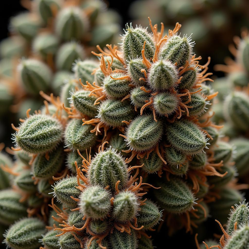 Close up view of cuban black haze buds