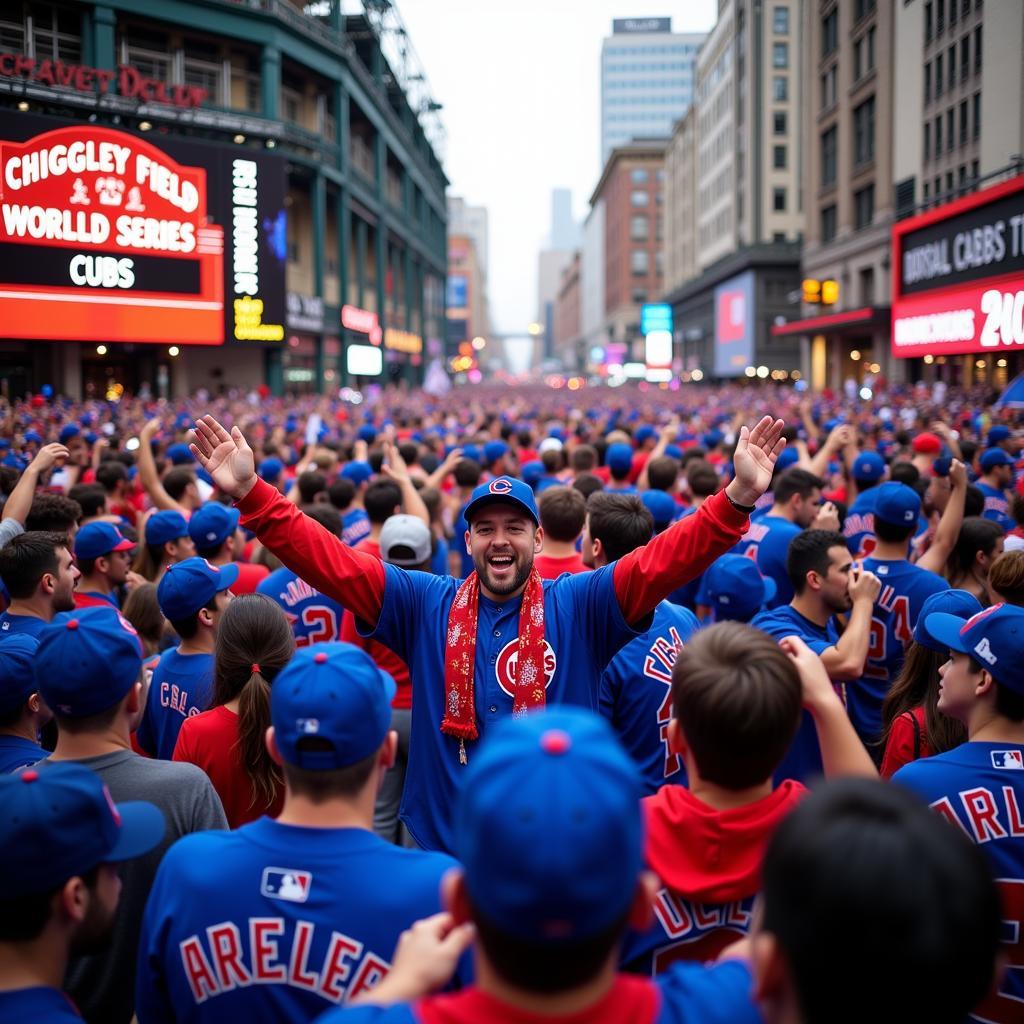 Chicago Cubs Fans Celebrating